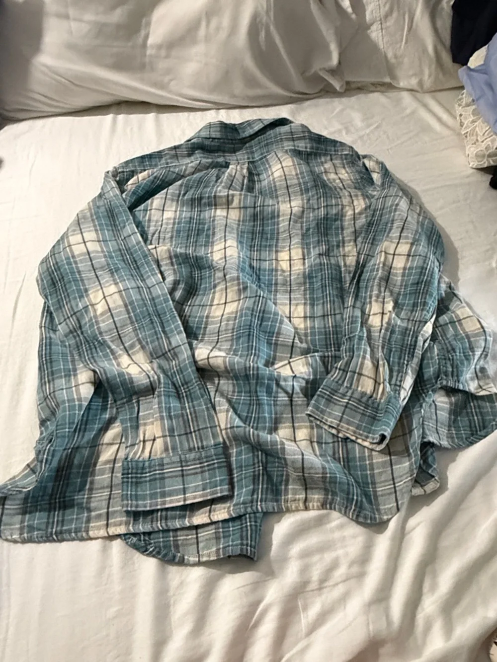 Denim & Supply by Ralph Lauren Women’s Blue Plaid Flannel Button-Up Shirt SZ: XL - Picture 5 of 5